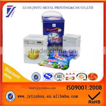 Promotional mould existing metal tin box washing power container tin can