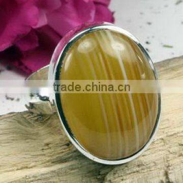 Yellow agate oval cabochon 316L surgical steel ring Good quality new arrival 316l dragon stainless steel ring