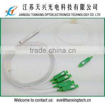 FTTH accessories SM 0.9mm tube SC APC 1x4 port Mini fiber optic splitter