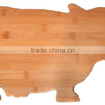 Animal Cow Natural Bamboo Cheese Charcuterie Serving Platter Cutting Board