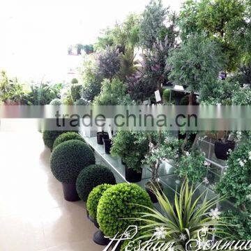 China manufacture natural looking artificial grass ball bonsai topiary tree bonsai for indoor and outdoor decor