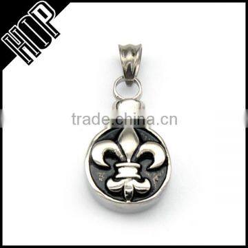 Best selling fashion vintage stainless steel french lily pendant