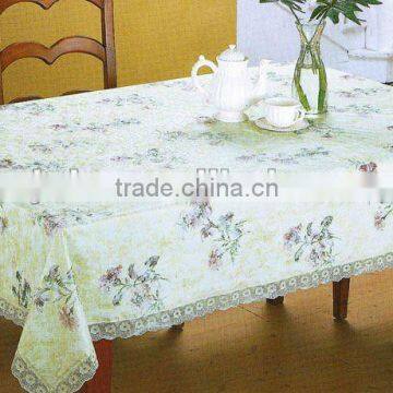 pvc non-woven flower design wedding table decoration, latest design printing wedding table decoration