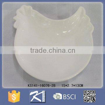 Wholesale Ceramic Plate Cheap Porcelain Chicken Shape Plates for Dinner photo-2