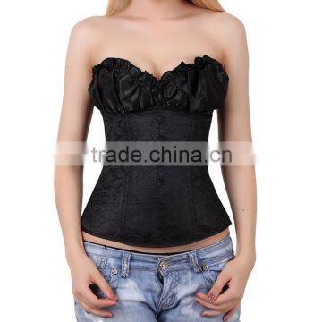 black corsets steel boned bustiers vintage waist training corsets wholesale rubber corsets