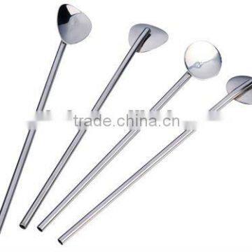 stainless steel iced tea spoon including straw