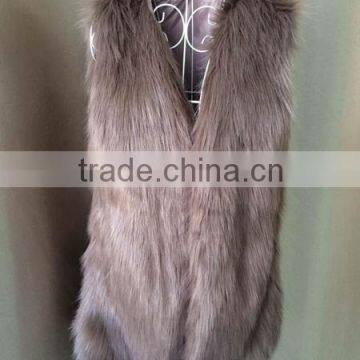 Cheap good quality brown faux fur vest