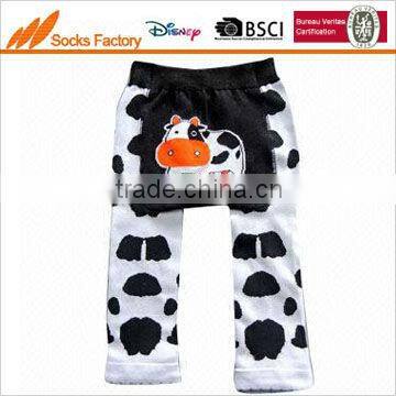 baby jaquard cotton tights with lovely cow designs