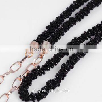 Beautiful Flower Black Welded Metal Ornament Chain Brightness F1-80023 photo-3