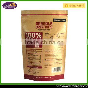 Food grade greaseproof SGS approved kraft paper bag heat seal with clear window