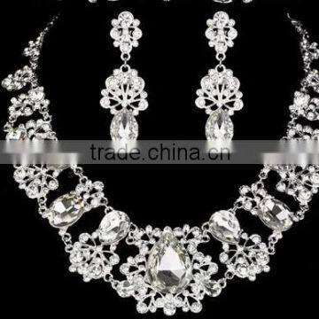 Fashion High Quality Luxury Bridal Necklace Earrings Tiara Wedding Jewelry Set