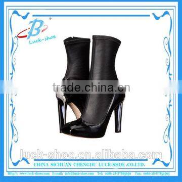 Sexy women black ankle boots genuine leather women boots for wholesale