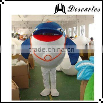 Fancy dress plush dolphin mascot costume for Oceans Pavilion