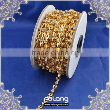 Feilang small fashion mouth Rhinestone cup chain with gold claw