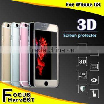 Hot Products !! 0.2mm 9H Colorful 3D Curved Aluminum / Titanium alloy Tempered Glass screen protector for iPhone 6 / 6 Plus