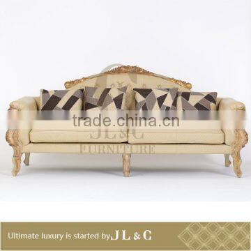 AS02-03 Three Seat Sofa with Gold Leaf and Genuine in Living Room from JL&C Furniture Lastest Designs 2015 (China Supplier)