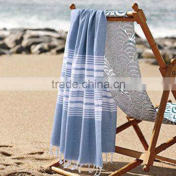 100% cotton stripe beach towel with fringe