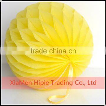 Various size Light Yellow paper honeycomb ball party hanging decoration