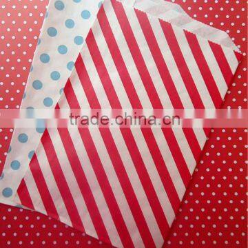 Itty Bitty red and white Diagonal Stripe treat favor Bags for wedding