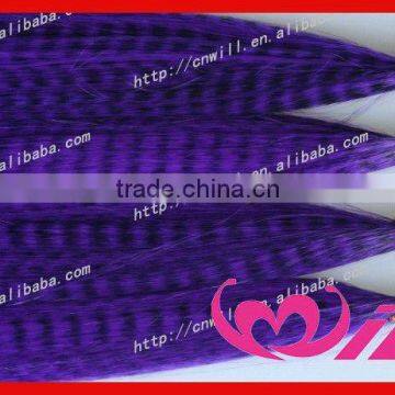 wholesale crazy purple synthetic hair feathers extension