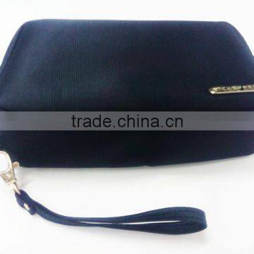 Durable Personalized Square Navy Blue Cosmetic Bag