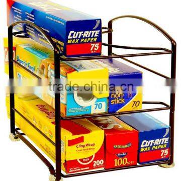 3 Tiers Metal Kithen Wrap Organizer Rack