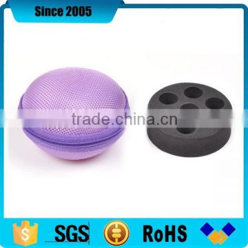 ball shape purple nylon cover eva essential oil protective case