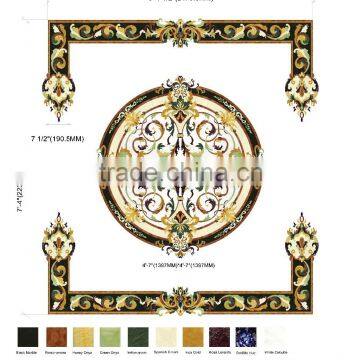 Elegant manor decoration floor medallions in Bathroom