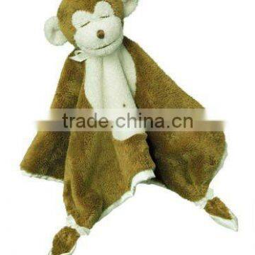 ultra soft and unbelievably cute Chocolate MONKEY snuggler BLANKET baby plush toys with embroidery