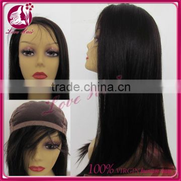 Factory wholesale natural looking hair wig 100% virgin brazilian hair lace front wig