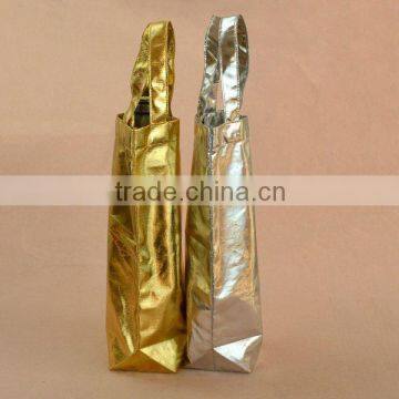 shiny/ metallic color vacuum pouch with handle,Gold and silver vacuum pouch, Gold/Silver metalized pouches
