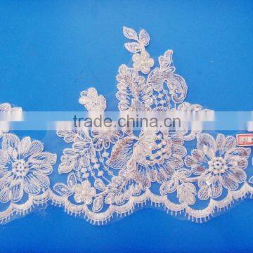 Crystal Pearl Trim Lace Bridal For Sale