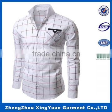 Fashionable OEM Plaid Print Shirts Mens Long Shirts Protection long Sleeves