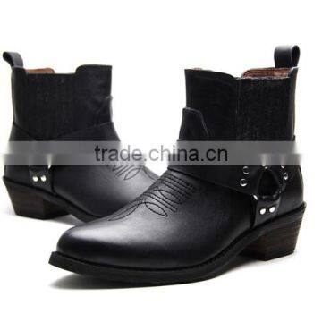 Cowhide Leather Fashion Men and Women Western Ankle Boots Botas Factory photo-4