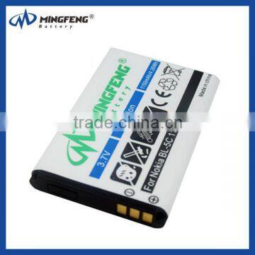High Quality Original Rechargeable Original Mobile Phone BL-5C 1100 Battery for Nokia
