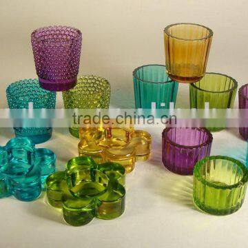 Glass Condle Holder in Colors