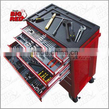 Torin Red Rubber Wheel with brake with 19sets tools 7 Drawer Metal Tool Cabinet