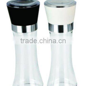 SINOGLASS trade assurance Elemental Kitchen ceramic mechanism glass salt and pepper grinder