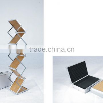 Wooden Catalogue shelf with aluminium case