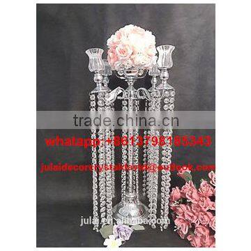 New Design Crystal Acrylic Flower Lamp Stand Fpr Wedding Table Centerpiece