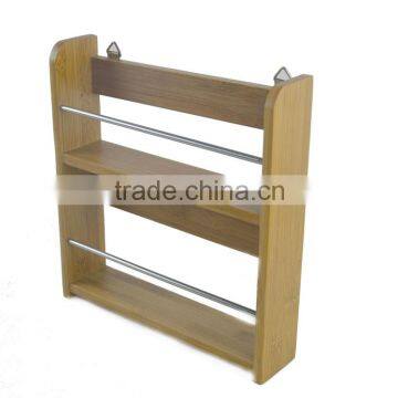 DT009/Decorative Kitchen Bamboo 2-Tier Spice Utensil Rack Wall Hanging Rack