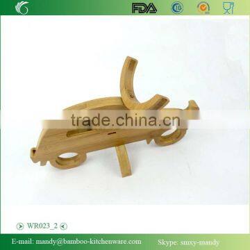 WR023 JEEP-SHAPED Bamboo Holder for Wine Bottle, Foldable Wine Holder photo-3