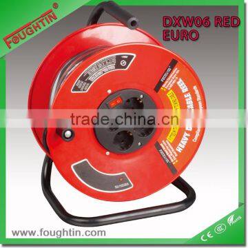 SWITCH SOCKET 4WAY GERMANY SOCKET METAL REEL EXTENSION SOCKET OUTLET WITHOUT CABLE AND PLUG DXW06 RED