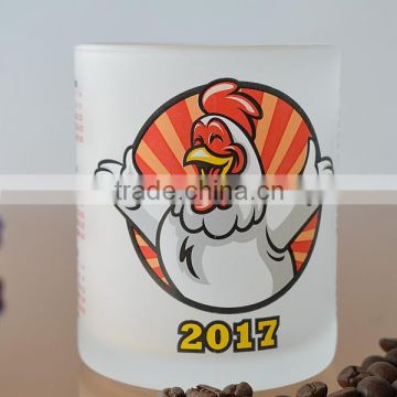 Chinese glass mug with handle frosted for long term supply