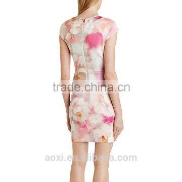 New Dress Collection Office Wear Cap Sleeve Fashion Woman Pencil Formal Dress photo-2