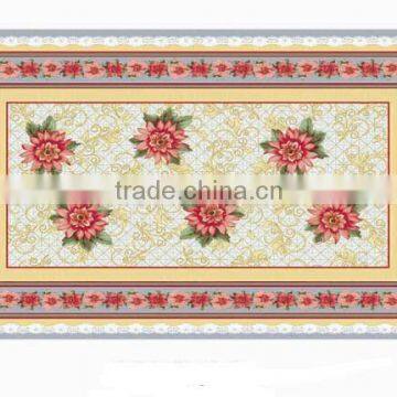 Newest transparent printed flowers all-in-one plastic tablecloth piece/roll