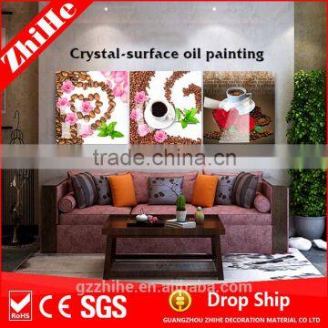 oil painting on canvas of decoration home with modern scenery art painting to coffee shop