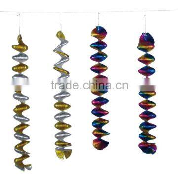 Christmas garland foil party decoration plastic spiral to foil