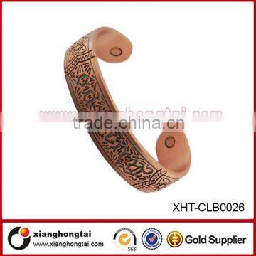 XHT big engraved magnetic brass bangle wholesale