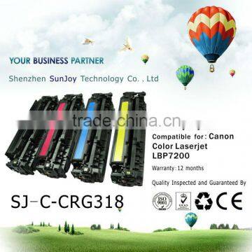 CRG-318 high quality products color toner cartridge for LASERSHOT LBP7200Cdn LBP7680cx LBP7660Cdn LBP7680Cx